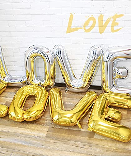16 Inch Silver Letter Balloons Mylar Foil Alphabet Letter A-Z Balloons Set