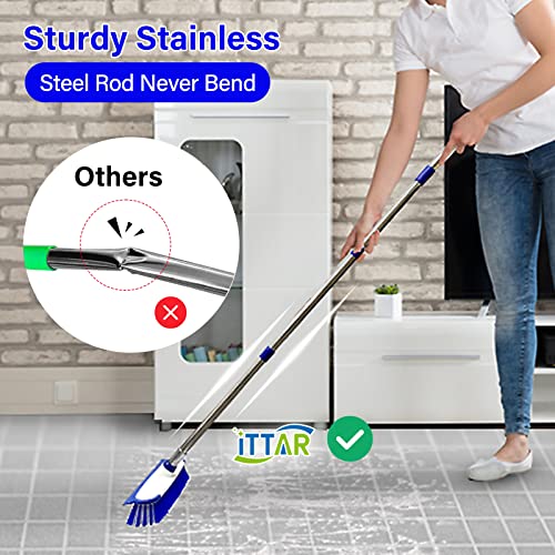 Long Handle Scrub Brushes for Cleaning, 2-in-1 Stiff Bristle Shower Cleaning Brush