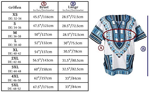 African Dashiki Shirts For Men Women Hippie T Shirt Festival Clothing Print Boho Top 70s Tribal Africa Clothes Red X-Small