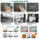 Toothbrush Holder Wall Mounted, Automatic Toothpaste Dispenser Squeezer Kit -Magnetic