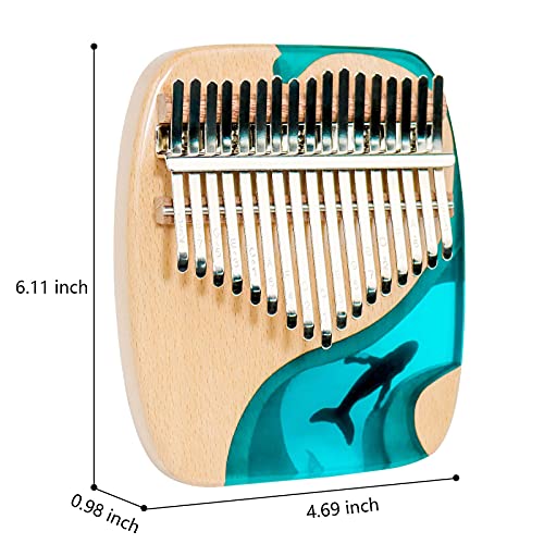 Kalimba 17-Key Thumb Piano with Instruction Book and Tuning Hammer