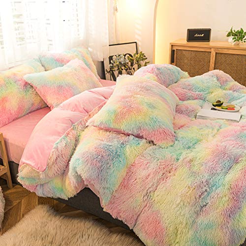 MorroMorn 5 PCS Shaggy Duvet Cover Bedding Set Soft Cozy