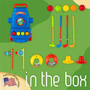 Toyvelt Kids Golf Club Set Golf Cart With Wheels, 4 Colorful Golf Sticks