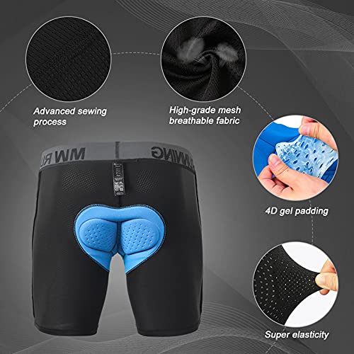 Men's Cycling Underwear, 3D Padded Bike Shorts,Quick Dry Breathable Bicycle Leggings