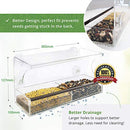 Window Bird Feeders with Strong Suction Cups - 4 Cups Tray with Drainage Holes