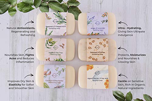 6pcs Natural Bar Soap Collection, Soap Gift Set, Organic Body Wash & Face Soap