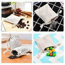 Calary 100pcs Double Canvas Drawstring Bag Cotton Pouch Gift Sachet Bags