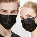100PCS 3 Ply Black Disposable Face Mask Filter Protection Face Masks