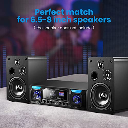 Audio Power Amplifier 330W 2 Channel, Bluetooth 5.0 Home Theater Stereo Receiver