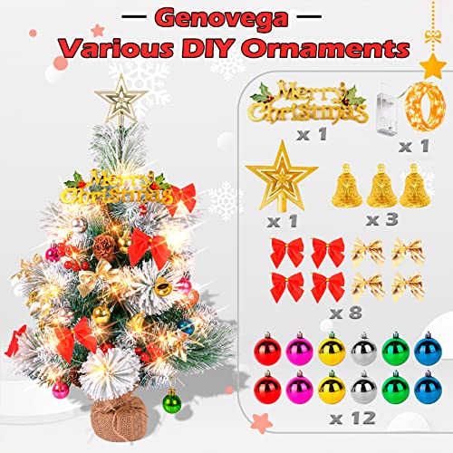 2Ft Tabletop Christmas Artificial Tree Decorations Small Trees with Led Lights