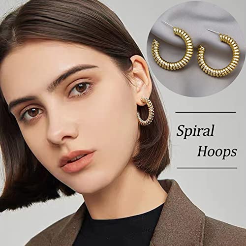 44 Pairs Gold Hoop Earrings Set for Women Multipack, Fashion Dangle Heart Statement