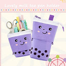 Boba Cute Standing Pencil Case for Kids, Pop Up Pencil Box Makeup Pouch, Stand UP