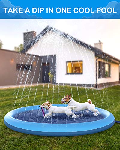 Splash Sprinkler Pad for Dogs, Dog Bath Pool Thickened Durable Bathing Tub