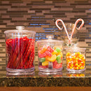 Youngever 60-Ounce, 30-Ounce-15-Ounce Clear Plastic Apothecary Jars Set of 3