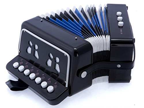 Accordion Black Color 7 Button 2 Bass Kid Music Instrument Easy to PlayGREAT GIFT