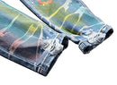 Men's Casual Color Printed Ripped Distressed Jeans Skinny Denim Pants