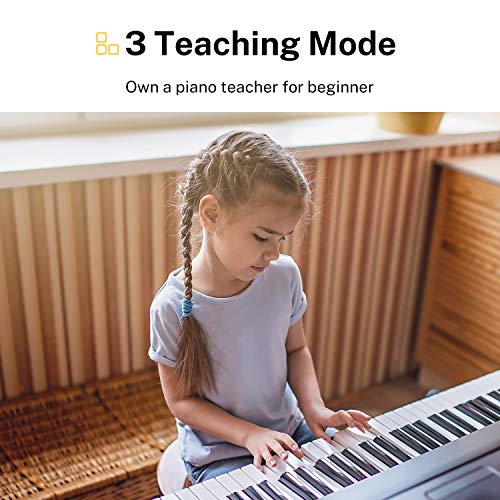 Donner Keyboard Piano, 61 Key Piano Keyboard for Beginner/Professional, Electric Piano with Piano Stand, Stool, Microphone & Piano App, Supports MP3/USB MIDI/Microphone/Insertion of the pedal