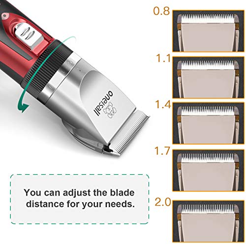 Pet Grooming Clipper Kits Low noise Oneisall Dog and Cat Rechargeable Cordless