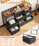 Dresser with 2 Outlets and USB Charging, TV Stand 52''W Larger Dresser for Bedroom ]