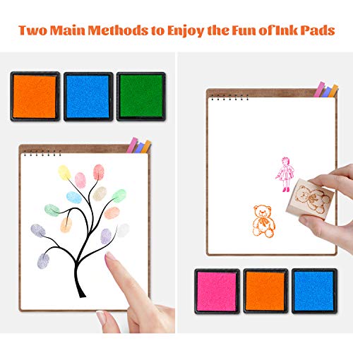 Ink Pad, 20 Colors Washable Finger Craft Ink Pad for Kids Stamping, 1.57X1.57''
