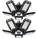 2 Pack LED Garage Light, 150W Ultra Bright LED Shop Light with 5 Adjustable Panels