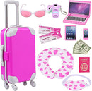 16 Pcs American 18 Inch Doll Suitcase Luggage Travel Set for Girl 18" Doll Travel Carrier
