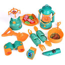 FUN LITTLE TOYS Kids Play Tent, Pop Up Tent with Kids Camping Gear Set, Outdoor Toys Camping Tools Set for Kids, 18 Pieces