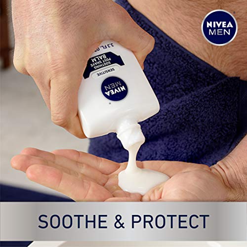 NIVEA Men Sensitive Post Shave Balm - Soothes and Moisturizes Skin After Shaving - 3.3 fl. oz. Bottle (Pack of 3)