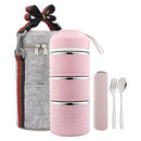 MAIYUANSU Bento Lunch Box, Insulated Leak Proof Stainless Steel Lunch Box
