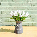 20pcs White Flowers Artificial Tulip Silk Flowers 13.5"