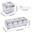 Aogist Kitchen Spice Pots, 4 Piece Clear Seasoning Box
