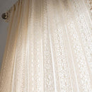 Bohemian Crochet Knitting Curtains Tassels 84 Inches Long,Rod Pocket Boho Cotton Lace Window Drapes