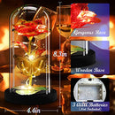 Glass Artificial Forever Roses Flowers Beauty and The Beast Light Rose Present Decor
