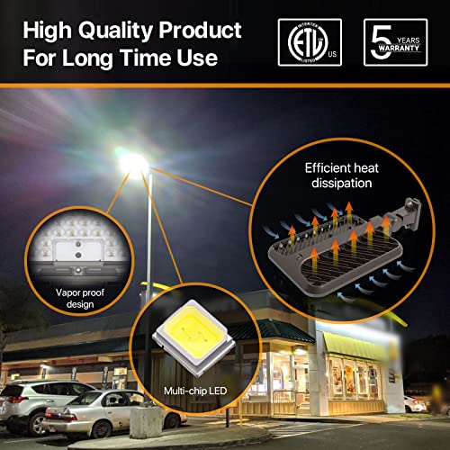 300W Led Parking Lot Light, Adjustable Arm Mount Shoebox Lights 45000lm Quick Install