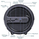 WOOZIK Rockit Go / S213 LED Bluetooth Speaker, Wireless Boombox Indoor/Outdoor with FM Radio,Micro SD Card, USB, AUX 3.5mm Support, Rechargeable Battery, Strap for Travel, Great for Parties! (Black)