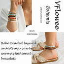 Boho Handmade Beaded African Anklets Multicolor Women Stretch Seed Beads