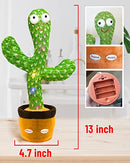 Dancing Cactus Toy,Volume Adjustment Talking/Sing/Repeat/Dancing/Recording/Rainbow LED with Gift Package(120 Songs in English) (Dancing Cactus-Gift Wrap-No Battery, Cotton)