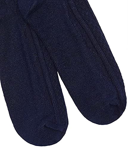 Girls 7-16 School Uniform Acrylic Cable Knee High 3 Pair Pack, Navy, Large