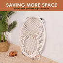 Saucer Chair with Folding Metal Frame, 100% Cotton Handmade Round Cozy Chairs