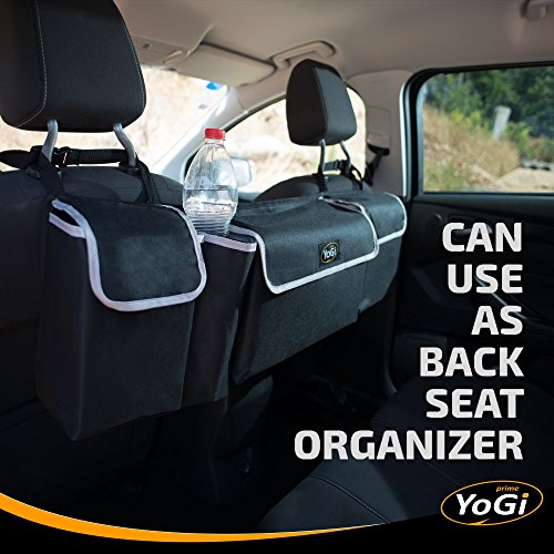 YoGi Prime Trunk and Backseat car Organizer, Trunk Storage Organizer Will Provides You The Most Storage Space Possible, Use It As A Back Seat Storage Car Cargo Organizer Black (Hanging Black)