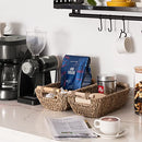 Hand-Woven Small Wicker Baskets, Seagrass Storage Baskets with Wooden Handles