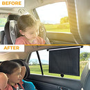 EcoNour Car Side Window Sun Shade (2 Pack) | Retractable Car Roller Sunshade