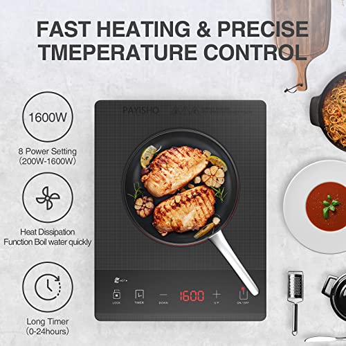 1600W Electric Hot plate Single Burner,Portable Electric Stove for Cooking,Infrared Burner