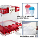Countertop Snow Cone Maker Makes 20 Icy Treats, Includes 2 Reusable Plastic Cups