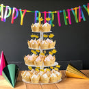 Lilezbox 12 Inch Round Clear 4-Tier Cake Holder, Acrylic Cupcake Display Stand, Dessert Tower Pastry Stand,for Party & Catering Event(Transparent)