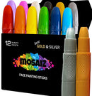 Halloween face Makeup, Face Paint kit for Kids, 12 Colors face Paint Crayons