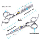 Hair Cutting Scissors Set,MASTER GO Professional Stainless Steel, 8 Pcs