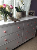 8Pcs Elegant Pink Rose Pulls Flower Ceramic Cabinet Knobs Cupboard Drawer