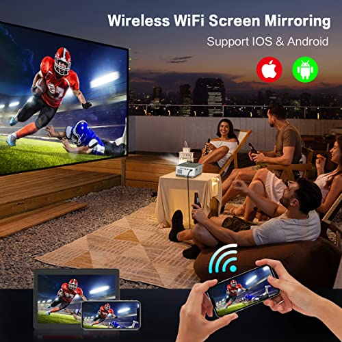 1080P HD Projector, WiFi Projector Bluetooth Projector, 230" Portable Movie Projector with Tripod