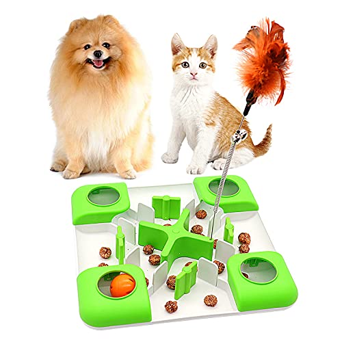 Cat Puzzle Feeder Treat Puzzle Toy, Cat Slow Feeder Food Dispenser, Interactive Treat